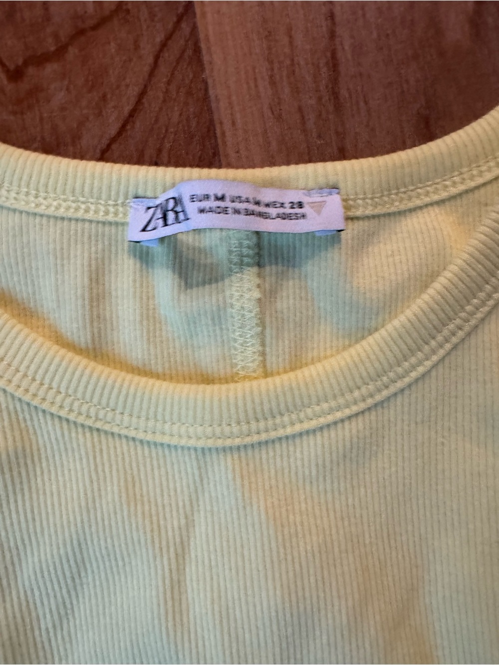 Zara Pale Lemon Ribbed Crewneck Tank